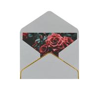 GDSHJKLW Red and black rose Greeting Card with Light Grey Envelopes, 4x6 Thinking of You Cards Happy Birthday Wedding Invitation Blank Note Card for All Occasions