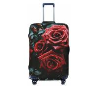 GDSHJKLW Red And Black Rose Travel Luggage Cover Suitcase Protector Washable Elastic Suitcase Cover Anti-Scratch Luggage Protector Travel Suitcase Baggage Cover Fits 18-32 Inch Suitcase, Black, M
