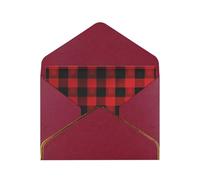 GDSHJKLW Red Black Buffalo Check Plaid Pattern Greeting Card with Dark Red Envelopes, 4x6 Thinking of You Cards Happy Birthday Wedding Invitation Blank Note Card for All Occasions