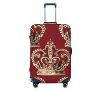 GDSHJKLW Red Crown Travel Luggage Cover Suitcase Protector Washable Elastic Suitcase Cover Anti-Scratch Luggage Protector Large Travel Suitcase Baggage Cover Fits 18-32 Inch Suitcase, Black, L