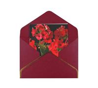 GDSHJKLW Red geraniums1 Greeting Card with Dark Red Envelopes, 4x6 Thinking of You Cards Happy Birthday Wedding Invitation Blank Note Card for All Occasions