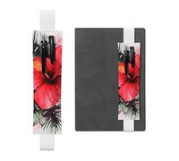 GDSHJKLW Red Hibiscus Elastic Band Pen Holder Detachable Pu Leather Pen Sleeve Pouch Journal Pencil Holder Pencil Case Office Supplies Gift For Hardcover Journals Notebooks Planners