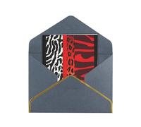 GDSHJKLW Red Leopard and Zebra Animal Greeting Card with Black Envelopes, 4x6 Thinking of You Cards Happy Birthday Wedding Invitation Blank Note Card for All Occasions