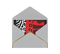 GDSHJKLW Red Leopard and Zebra Animal Greeting Card with Light Grey Envelopes, 4x6 Thinking of You Cards Happy Birthday Wedding Invitation Blank Note Card for All Occasions