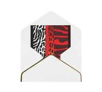 GDSHJKLW Red Leopard and Zebra Animal Greeting Card with White Envelopes, 4x6 Thinking of You Cards Happy Birthday Wedding Invitation Blank Note Card for All Occasions