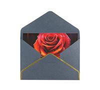 GDSHJKLW Red Rose Art Greeting Card with Black Envelopes, 4x6 Thinking of You Cards Happy Birthday Wedding Invitation Blank Note Card for All Occasions