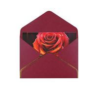 GDSHJKLW Red Rose Art Greeting Card with Dark Red Envelopes, 4x6 Thinking of You Cards Happy Birthday Wedding Invitation Blank Note Card for All Occasions