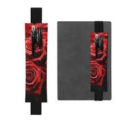 GDSHJKLW Red Rose Elastic Band Pen Holder Detachable Pu Leather Pen Sleeve Pouch Journal Pencil Holder Pencil Case Office Supplies Gift For Hardcover Journals Notebooks Planners
