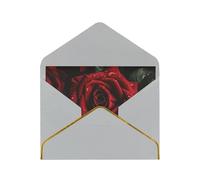 GDSHJKLW Red rose Greeting Card with Light Grey Envelopes, 4x6 Thinking of You Cards Happy Birthday Wedding Invitation Blank Note Card for All Occasions