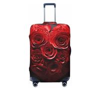 GDSHJKLW Red Rose Love Heart Travel Luggage Cover Suitcase Protector Washable Elastic Suitcase Cover Anti-Scratch Luggage Protector Travel Suitcase Baggage Cover Fits 18-32 Inch Suitcase, Black, XL
