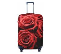 GDSHJKLW Red Rose Travel Luggage Cover Suitcase Protector Washable Elastic Suitcase Cover Anti-Scratch Luggage Protector X-Large Travel Suitcase Baggage Cover Fits 18-32 Inch Suitcase, Black, XL