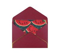 GDSHJKLW Red Watermelon Greeting Card with Dark Red Envelopes, 4x6 Thinking of You Cards Happy Birthday Wedding Invitation Blank Note Card for All Occasions