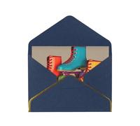 GDSHJKLW Retro Colorful Roller Skates Greeting Card with Blue Envelopes, 4x6 Thinking of You Cards Happy Birthday Wedding Invitation Blank Note Card for All Occasions