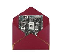 GDSHJKLW Retro Cool Camera Collection1 Greeting Card with Dark Red Envelopes, 4x6 Thinking of You Cards Happy Birthday Wedding Invitation Blank Note Card for All Occasions