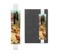 GDSHJKLW Roast Chicken Hen Farm Elastic Band Pen Holder Detachable Pu Leather Pen Sleeve Pouch Journal Pencil Holder Pencil Case Office Supplies Gift For Hardcover Journals Notebooks Planners