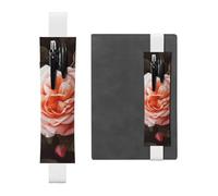 GDSHJKLW Rose Flower Elastic Band Pen Holder Detachable Pu Leather Pen Sleeve Pouch Journal Pencil Holder Pencil Case Office Supplies Gift For Hardcover Journals Notebooks Planners