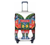 GDSHJKLW Runner Swedish Dala Horse Folk Travel Luggage Cover Suitcase Protector Washable Elastic Suitcase Cover Anti-Scratch Luggage Protector Travel Suitcase Baggage Cover Fits 18-32 Inch Suitcase