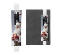 GDSHJKLW Santa Claus Snow Secenry Elastic Band Pen Holder Detachable Pu Leather Pen Sleeve Pouch Journal Pencil Holder Pencil Case Office Supplies Gift For Hardcover Journals Notebooks Planners