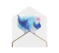 GDSHJKLW Sea Animals Stingrays Greeting Card with White Envelopes, 4x6 Thinking of You Cards Happy Birthday Wedding Invitation Blank Note Card for All Occasions
