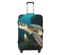 GDSHJKLW Sea Turtle Travel Luggage Cover Suitcase Protector Washable Elastic Suitcase Cover Anti-Scratch Luggage Protector Travel Suitcase Baggage Cover Fits 18-32 Inch Suitcase, Black, L