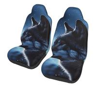 GDSHJKLW - Set of 2 Front Car Seat Covers Stretch Breathable Soft Comfortable Car Seat Cushion Covers Lone Wolf Car Accessories Universal for