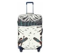 GDSHJKLW Skiing With Gear Set Travel Luggage Cover Suitcase Protector Washable Elastic Suitcase Cover Anti-Scratch Luggage Protector Travel Suitcase Baggage Cover Fits 18-32 Inch Suitcase, Black, S