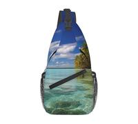 GDSHJKLW Sling Bag For Women Men, Lightweight Crossbody Shoulder Backpack Aitutaki Lagoon, Cook Islands Adjustable Chest Bag Gym Sports Travel Hiking Daypack