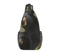 GDSHJKLW Sling Bag For Women Men, Lightweight Crossbody Shoulder Backpack Black Bear Mother And Cub Adjustable Chest Bag Gym Sports Travel Hiking Daypack