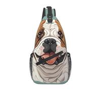 GDSHJKLW Sling Bag For Women Men, Lightweight Crossbody Shoulder Backpack Funny English Bulldog Adjustable Chest Bag Gym Sports Travel Hiking Daypack