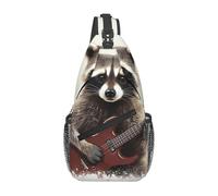 GDSHJKLW Sling Bag For Women Men, Lightweight Crossbody Shoulder Backpack Funny Raccoon Adjustable Chest Bag Gym Sports Travel Hiking Daypack