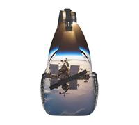 GDSHJKLW Sling Bag For Women Men, Lightweight Crossbody Shoulder Backpack International Space Station Picture Adjustable Chest Bag Gym Sports Travel Hiking Daypack