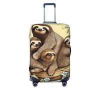 GDSHJKLW Sloth Family Travel Luggage Cover Suitcase Protector Washable Elastic Suitcase Cover Anti-Scratch Luggage Protector Travel Suitcase Baggage Cover Fits 18-32 Inch Suitcase, Black, S