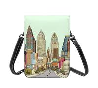 GDSHJKLW Small Crossbody Cell Phone Bag For Women Leather Lightweight Mini Phone Purses Austin Texas Shoulder Handbag Purse