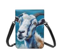 GDSHJKLW Small Crossbody Cell Phone Bag For Women Leather Lightweight Mini Phone Purses Blue Goat Print Shoulder Handbag Purse
