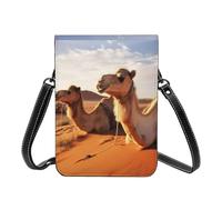 GDSHJKLW Small Crossbody Cell Phone Bag For Women Leather Lightweight Mini Phone Purses Camels Rest Desert Shoulder Handbag Purse