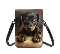 GDSHJKLW Small Crossbody Cell Phone Bag For Women Leather Lightweight Mini Phone Purses Dog Dachshund Shoulder Handbag Purse