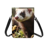 GDSHJKLW Small Crossbody Cell Phone Bag For Women Leather Lightweight Mini Phone Purses Foraging Ferret Shoulder Handbag Purse