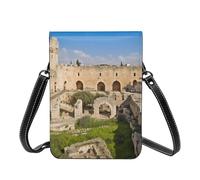 GDSHJKLW Small Crossbody Cell Phone Bag For Women Leather Lightweight Mini Phone Purses Israel At The Tower Of David Shoulder Handbag Purse