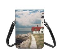 GDSHJKLW Small Crossbody Cell Phone Bag For Women Leather Lightweight Mini Phone Purses Lighthouse Backdrop Shoulder Handbag Purse