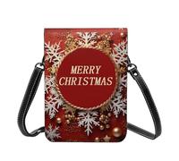 GDSHJKLW Small Crossbody Cell Phone Bag For Women Leather Lightweight Mini Phone Purses Merry Christmas Too Shoulder Handbag Purse
