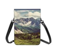 GDSHJKLW Small Crossbody Cell Phone Bag For Women Leather Lightweight Mini Phone Purses Mountains Scenery Shoulder Handbag Purse