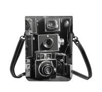 GDSHJKLW Small Crossbody Cell Phone Bag For Women Leather Lightweight Mini Phone Purses Retro Cool Camera Collection Shoulder Handbag Purse
