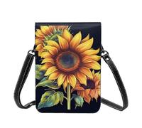 GDSHJKLW Small Crossbody Cell Phone Bag For Women Leather Lightweight Mini Phone Purses Summer Sunflower Shoulder Handbag Purse
