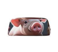 GDSHJKLW Smiling Leather Pencil Case Large Capacity Pen Pouch,Zipper Makeup Bag For Women Men Travel Toiletry Bags Waterproof Cosmetic Bag Wide-Open Coin Pouch Purse