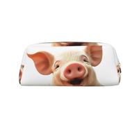 GDSHJKLW Smiling Leather Pencil Case Large Capacity Pen Pouch,Zipper Makeup Bag For Women Men Travel Toiletry Bags Waterproof Cosmetic Bag Wide-Open Coin Pouch Purse