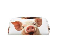 GDSHJKLW Smiling Leather Pencil Case Large Capacity Pen Pouch,Zipper Makeup Bag For Women Men Travel Toiletry Bags Waterproof Cosmetic Bag Wide-Open Coin Pouch Purse