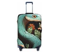 GDSHJKLW Snake And Flower Travel Luggage Cover Suitcase Protector Washable Elastic Suitcase Cover Travel Suitcase Baggage Cover Fits 18-32 Inch Suitcase, Black, S