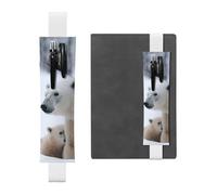 GDSHJKLW Snow Animal Polar Bear Elastic Band Pen Holder Detachable Pu Leather Pen Sleeve Pouch Journal Pencil Holder Pencil Case Office Supplies Gift For Hardcover Journals Notebooks Planners