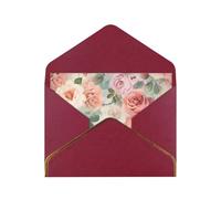 GDSHJKLW Soft Color Pale Faded Mix of Roses Greeting Card with Dark Red Envelopes, 4x6 Thinking of You Cards Happy Birthday Wedding Invitation Blank Note Card for All Occasions