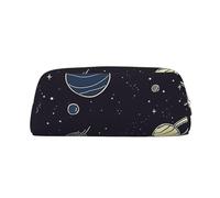 GDSHJKLW Space Planet Pattern Leather Pencil Case Large Capacity Pen Pouch,Zipper Makeup Bag For Women Men Travel Toiletry Bags Waterproof Cosmetic Bag Wide-Open Coin Pouch Purse